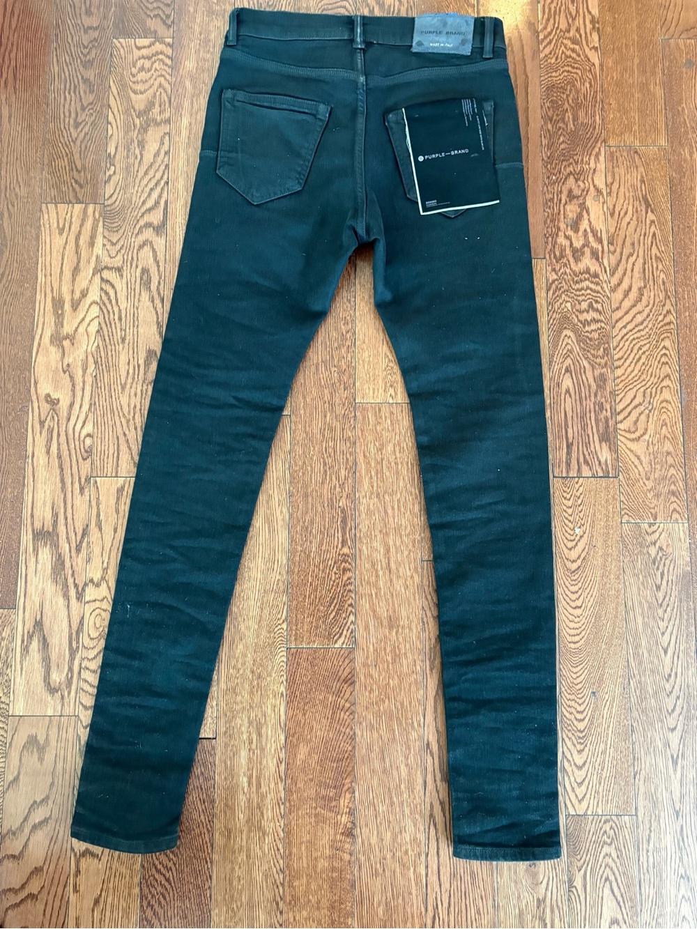 Men's Skinny Jeans in Black with Back Pocket Detail